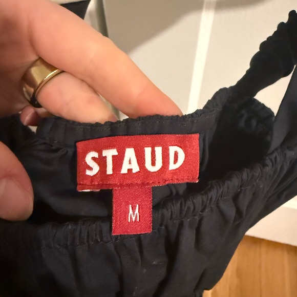 STAUD Black Smocked Peplum Top - Picture 4 of 4